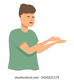 Work talk boy icon cartoon vector. Child shouting. Discord child intellect