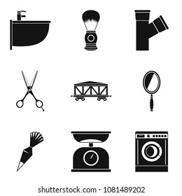 Work task icons set. Simple set of 9 work task vector icons for web isolated on white background