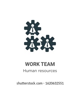 Work team glyph icon vector on white background. Flat vector work team icon symbol sign from modern job resume collection for mobile concept and web apps design.