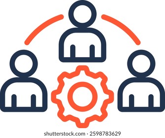 Work Team Icon Color Line Vector Illustration
