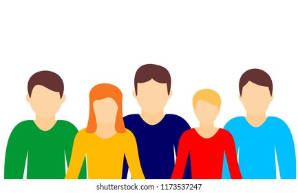 Work team icon of flat style. Modern design. Vector Illustration.