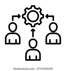 Ilustración vectorial de diseño de línea de icono de Equipo de trabajo