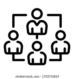 Work team icon. Outline work team vector icon for web design isolated on white background