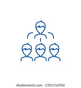 Work team line icon concept. Work team flat  vector symbol, sign, outline illustration.