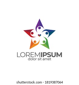 Solidaritätssterngrafik im minimalistischen Vektorstil, minimalistische Stiftung / Gemeinschaftslogo