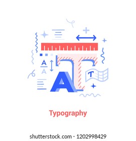 Work with text, Doodle flat design icon vector illustration concept. 