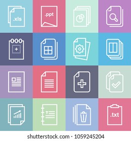 Work with text file vector line icons.