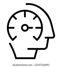 Work thinking icon outline vector. Team company. Business clock