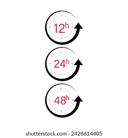 Work Time Or Delivery Service Time Icon Set Vector Design.