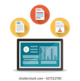 Work time design. Office icon. Colorful illustration
