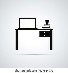 Work time design. Office icon. Colorful illustration