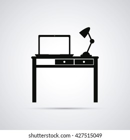 Work time design. Office icon. Colorful illustration