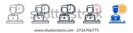 Work Time different style icons set vector illustration.