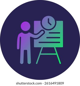 Work time Glyph Circle Gradient Icon