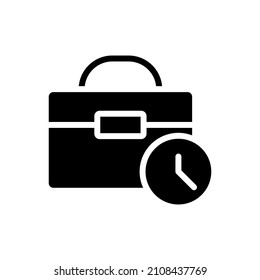 work time glyph icon vector isolated on white background