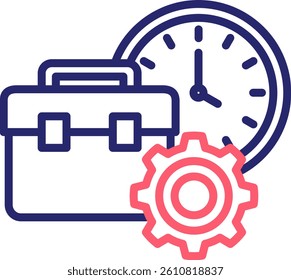 Work Time Icon Color Vector Illustration