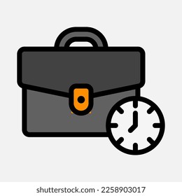 Work time icon in filled line style, use for website mobile app presentation