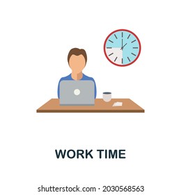 Work Time icon. Flat sign element from time management collection. Creative Work Time icon for web design, templates, infographics and more