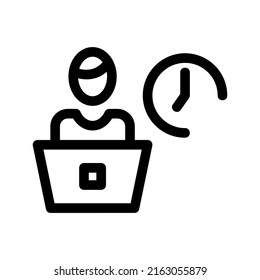 Arbeitszeitsymbol oder Logo einzeln auf Zeichen, Vektorgrafik - hochwertige Vektorsymbole mit schwarzem Hintergrund
