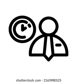 icono de tiempo de trabajo o logotipo símbolo de signo aislado ilustración vectorial - iconos vectoriales de estilo negro de alta calidad
