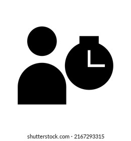 icono de tiempo de trabajo o logotipo símbolo de signo aislado ilustración vectorial - iconos vectoriales de estilo negro de alta calidad
