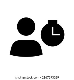 Arbeitszeitsymbol oder Logo einzeln auf Zeichen, Vektorgrafik - hochwertige Vektorsymbole mit schwarzem Hintergrund
