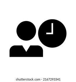 icono de tiempo de trabajo o logotipo símbolo de signo aislado ilustración vectorial - iconos vectoriales de estilo negro de alta calidad
