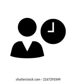 Arbeitszeitsymbol oder Logo einzeln auf Zeichen, Vektorgrafik - hochwertige Vektorsymbole mit schwarzem Hintergrund
