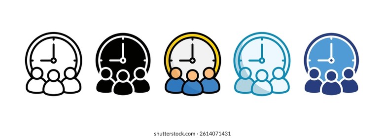 Work Time Icon Set Multiple Style Collection
