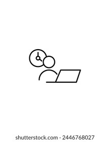 work time icon, vector best line icon.