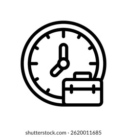 Work Time Icon Vector for Job Schedule and Office Hours. Time and task management design for employees