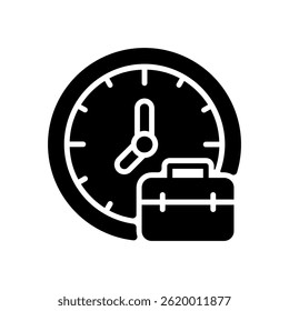 Work Time Icon Vector for Job Schedule and Office Hours. Time and task management design for employees