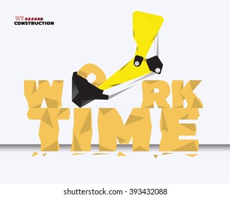 Work time letter on white background