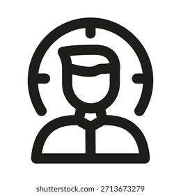Icono de línea de tiempo de trabajo. Símbolo minimalista de Profesional diseñado como un ícono de línea de Vector premium para la productividad, el horario y la gestión del tiempo
