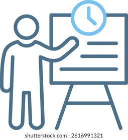 Work time Line Two Colour Icon