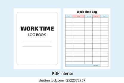 Work Time Log Book Kdp Interior Template