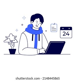 work with Time management concept illustration