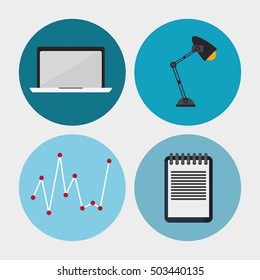 Work time and office supplies design