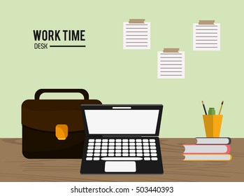 Work time and office supplies design