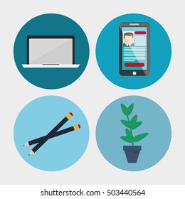 Work time and office supplies design