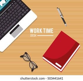 Work time and office supplies design