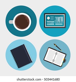 Work time and office supplies design