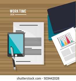 Work time and office supplies design