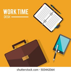 Work time and office supplies design