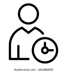 Work time online meeting icon. Outline work time online meeting vector icon for web design isolated on white background