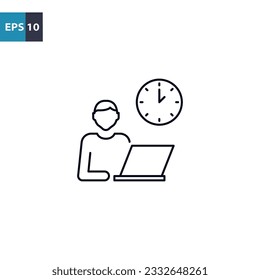 Arbeitszeitumriss Symbol Vektorgrafik