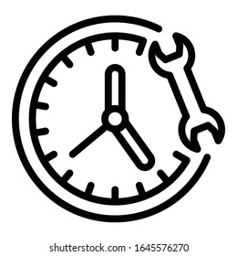 Symbol Arbeitszeitservice Center Rahmenplan für die Vektorillustration des Arbeitszeitzentrums für Webdesign einzeln auf weißem Hintergrund