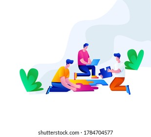 Work together, Team work, helping each other 