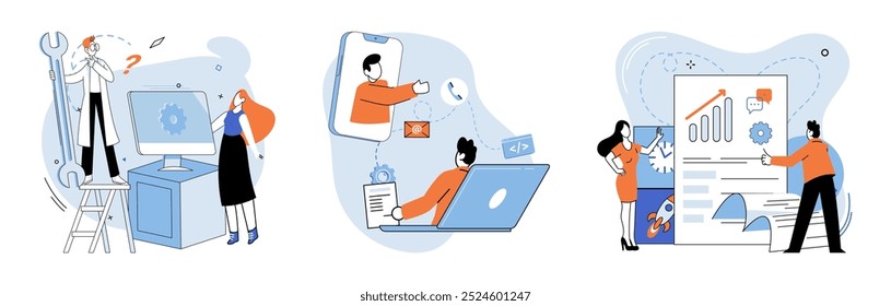 Work together vector illustration. Partnerships are essential for effective project management Solidarity among team members enhances their ability to work together The work together concept promotes