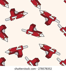 work tool hot melt glue gun, cartoon seamless pattern background